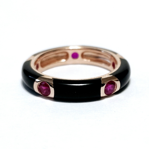 Rose Silver RUBY Eternity Ring - Picture 5 of 8